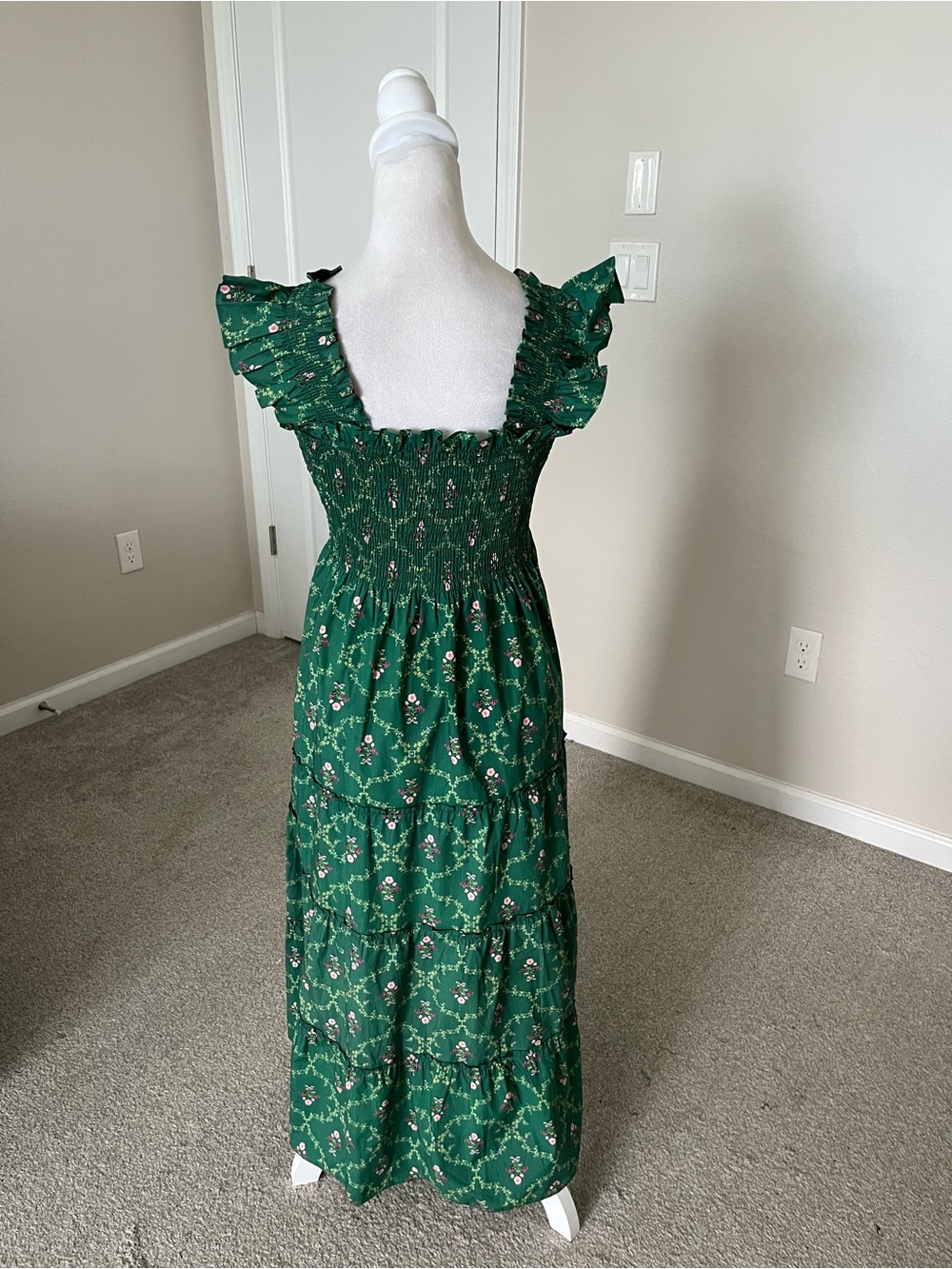 Like New Hill House Ellie Nap Dress in Emerald Trellis Size XS - Picture 10 of 11